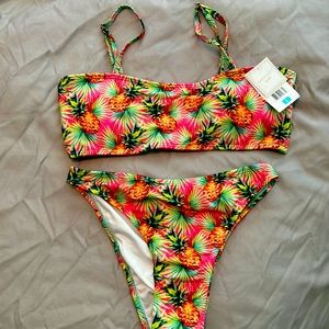 NWT Spreegirl Pineapple bikini womens size large